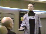 Delbian assistant to Admiral Satie, Nellen Tore - served Picard with a summons - Ann Shea