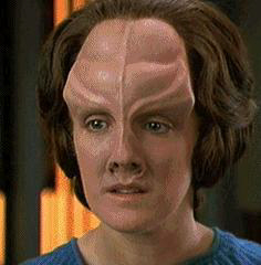 Ptera - Vhnori who underwent thanotopolis and wound up on the Enterprise exchanged for Ensign Kim - Cecile Callan